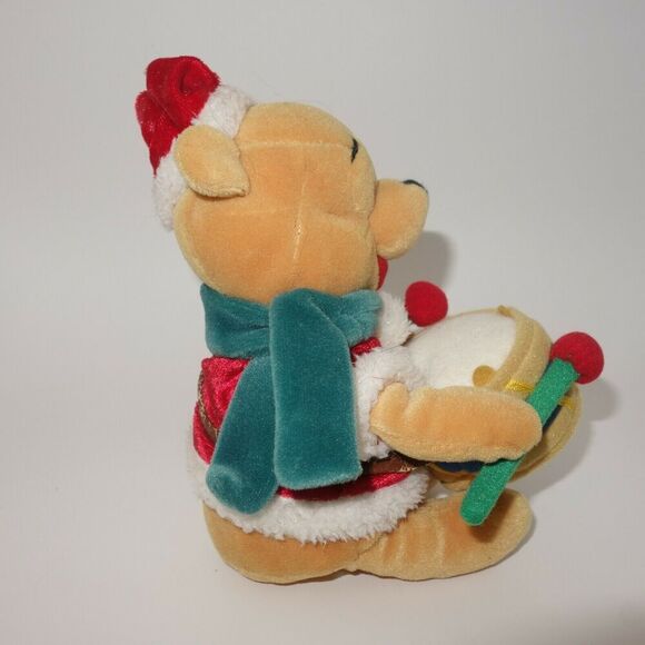 2001 Disney Store Winnie the Pooh Bear Drummer Boy Christmas Bean Plush - Picture 3 of 9